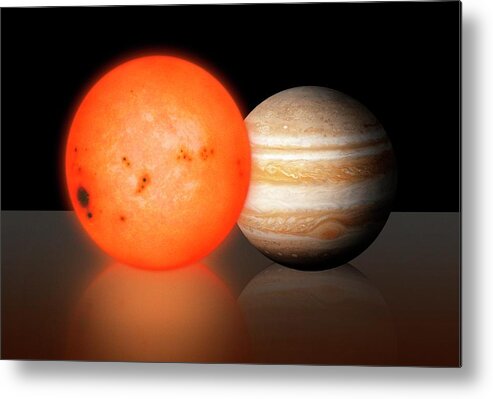 Artwork Metal Print featuring the photograph Trappist-1 Compared To Jupiter #1 by Mark Garlick/science Photo Library
