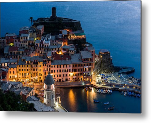 Cinque Terre Metal Print featuring the photograph Vernazza Harbor #1 by Carl Amoth