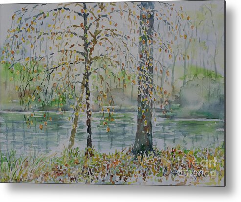 Watercolour Metal Print featuring the painting Woodmans Pond #1 by Almo M