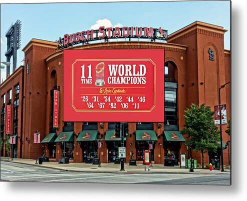 St. Louis Cardinals Metal Print featuring the photograph 11 Time World Champion St Louis Cardnials DSC01294 by Greg Kluempers