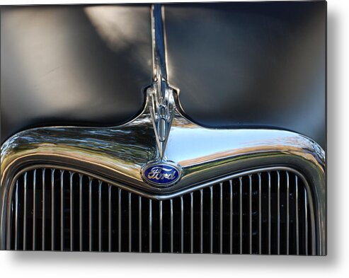 1935 Ford Metal Print featuring the photograph 1935 Ford Grill by Jeanne May