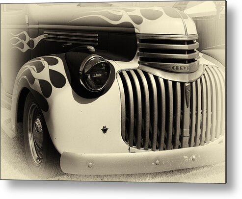 Hot Rod Metal Print featuring the photograph 1946 Chevy Pick up by Ron Roberts