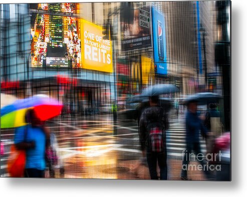 Nyc Metal Print featuring the photograph A Rainy Day In New York by Hannes Cmarits