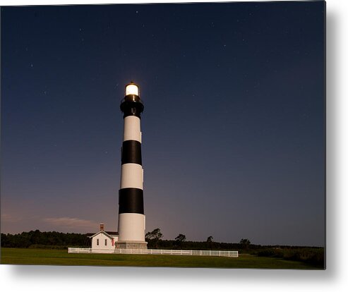 Super Moon Metal Print featuring the photograph Bodie Island Lighthouse Nightscape by Stacy Abbott