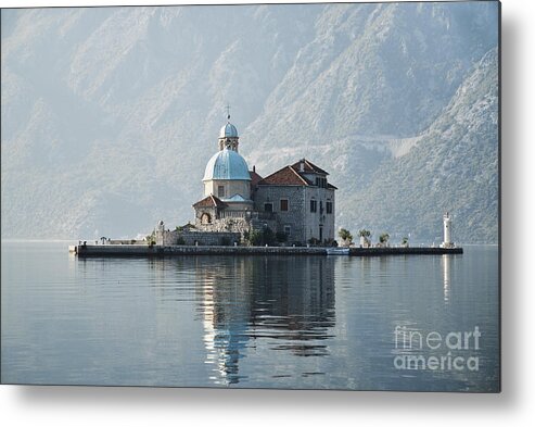 Adriatic Metal Print featuring the photograph Church In Perast Kotor Bay Montenegro #2 by JM Travel Photography