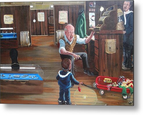 Furniture Metal Print featuring the painting Pawn Shop by Susan Roberts