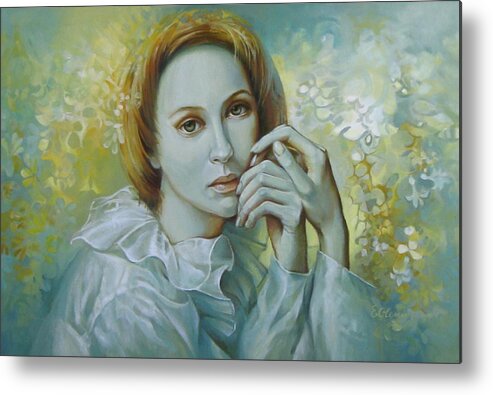  Decorative Metal Print featuring the painting Silence #3 by Elena Oleniuc