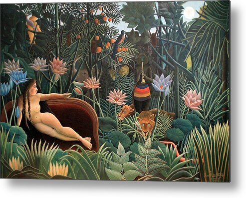 Henri Rousseau Metal Print featuring the painting The Dream by Henri Rousseau