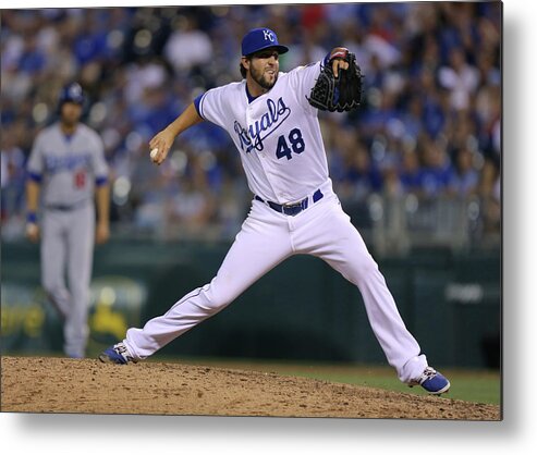 Ninth Inning Metal Print featuring the photograph Los Angeles Dodgers V Kansas City Royals by Ed Zurga