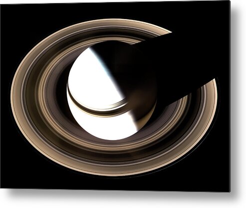 Saturn Metal Print featuring the photograph Saturn's Rings #4 by Nasa/jpl/ssi/science Photo Library