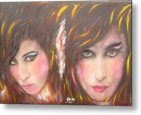 Amy Metal Print featuring the painting Amy Winehouse #4 by Sam Shaker