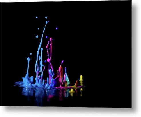 Artwork Metal Print featuring the photograph Multicoloured Splashes by Wladimir Bulgar/science Photo Library