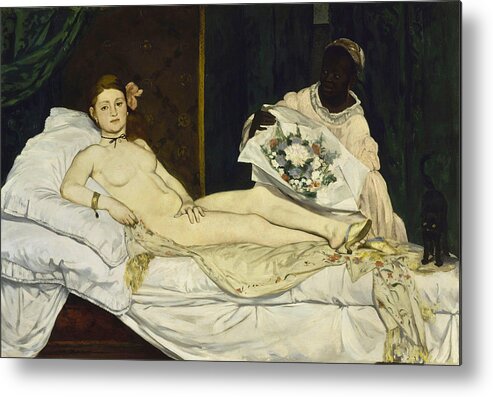 Edouard Manet Metal Print featuring the painting Olympia #10 by Edouard Manet
