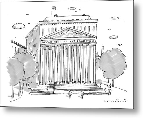The White House Metal Print featuring the drawing A Building In Washington Dc Is Shown by Michael Crawford