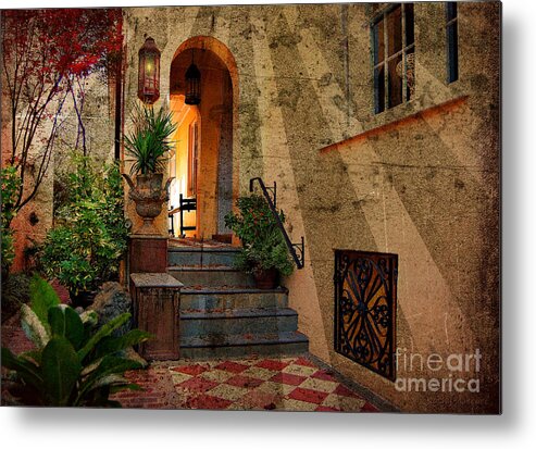 Textures Metal Print featuring the photograph A Charleston Garden by Kathy Baccari