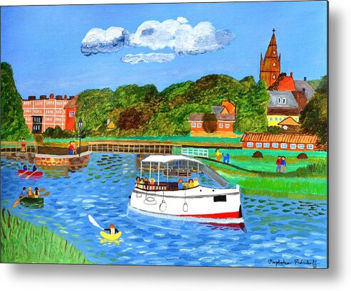 River Metal Print featuring the painting A day on the river in Exeter by Magdalena Frohnsdorff