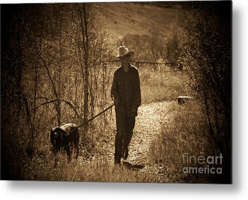 Dog Metal Print featuring the photograph A Dog and His Boy by Brandi Mavretic