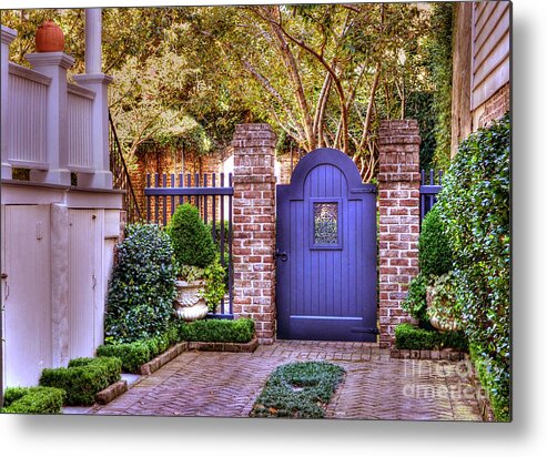 Garden Metal Print featuring the photograph A Private Garden In Charleston by Kathy Baccari