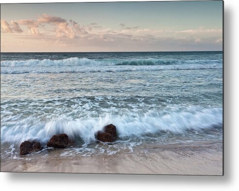 Water's Edge Metal Print featuring the photograph A Seascape Of Waves And Rocks, Kauai by Imaginegolf
