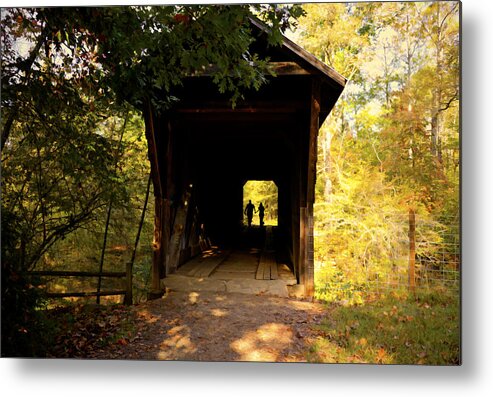 Covered Bridge Metal Print featuring the photograph A Walk Through The Bridge by Amy Jackson