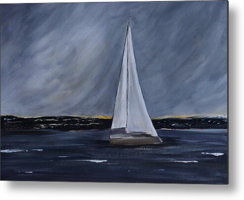 Sailboat Metal Print featuring the photograph Abandoned by Teresa Tilley