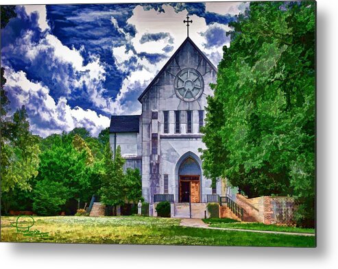 Architecture Metal Print featuring the digital art Abbey Church by Ludwig Keck