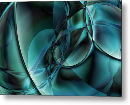 Abstract Metal Print featuring the digital art Abstract Blue by Art Di
