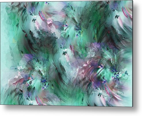 Fine Art Metal Print featuring the digital art Abstract Floral 012113 by David Lane