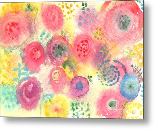 Flowers Metal Print featuring the painting Abstract Garden #45 by Linda Woods