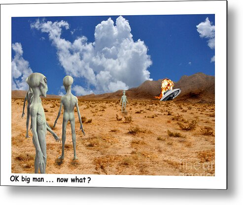 Aliens Metal Print featuring the photograph Alien Crash Ver - 2 by Larry Mulvehill