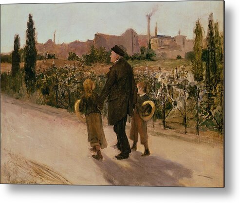 Crt Metal Print featuring the photograph All Souls Day, C.1882 by Jules Bastien-Lepage