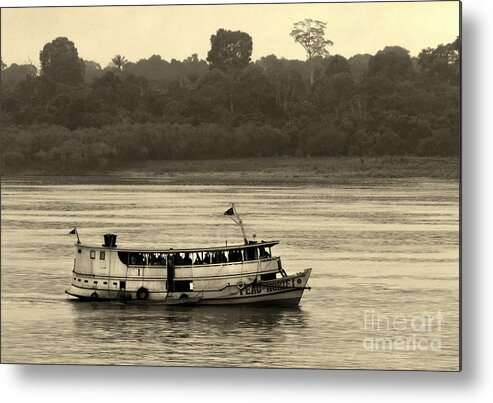 south America Metal Print featuring the photograph Amazon River Boat by Deborah Smith