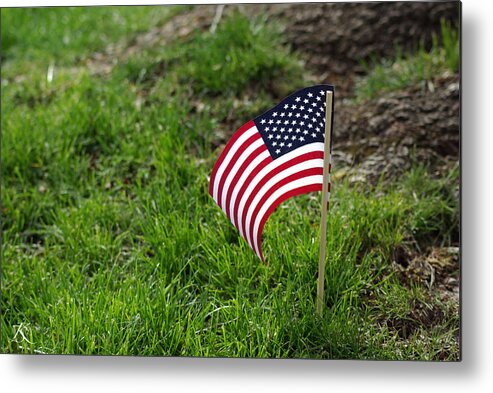 American Flag Metal Print featuring the photograph American Pride by Kelly Smith