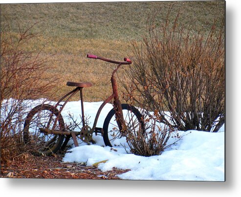 Antique Metal Print featuring the photograph Antique Bike by Wild Thing