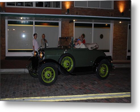 Downtown Ft. Myers Metal Print featuring the photograph Antique car by Robert Floyd