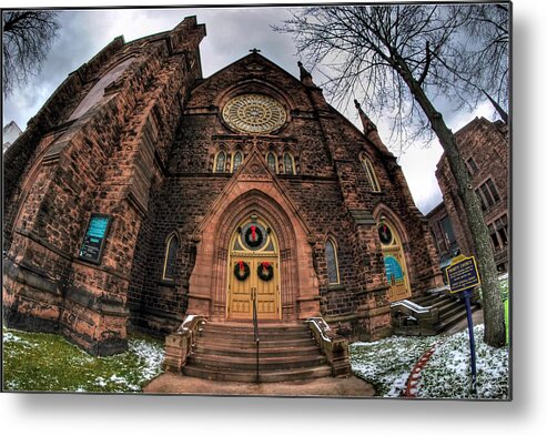 Architecture Metal Print featuring the photograph Architecture and Places in the Q.C. Series 01 Trinity Episcopal Church by Michael Frank Jr