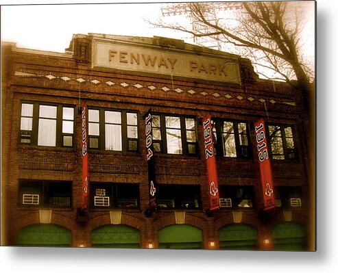 Fenway Park Collectibles Metal Print featuring the photograph Baseballs Classic V Bostons Fenway Park by Iconic Images Art Gallery David Pucciarelli