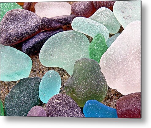 Sea Glass Metal Print featuring the photograph Beach Gems by Janice Drew