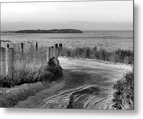 Beach Road Metal Print featuring the photograph Beach Road Black and White by Janice Drew
