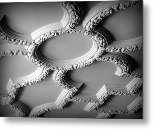 Black And White Metal Print featuring the photograph Beautiful Ceilings by Jennifer E Doll