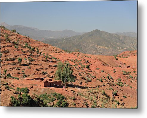Ourika Valley Metal Print featuring the photograph Berber Farm House In The High Atlas by Anthony Collins