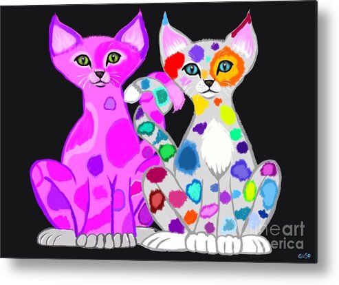 Cats Metal Print featuring the painting Best Friends by Nick Gustafson