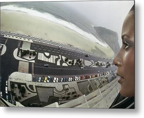 Travel Metal Print featuring the photograph Beverly Johnson Looking Over Robertyo Burle by Kourken Pakchanian