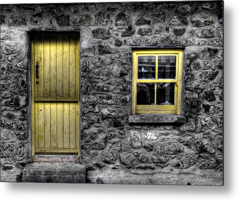 Cottage Metal Print featuring the photograph Bird in the Window by Nigel R Bell