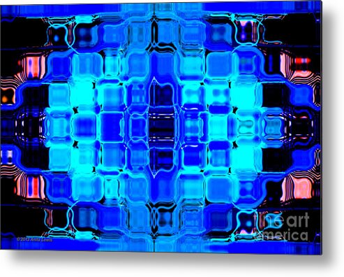 Blue Bubble Glass Metal Print featuring the digital art Blue Bubble Glass by Anita Lewis