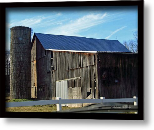 Barns Metal Print featuring the photograph Blue Roof Barn and Silo by PJQandFriends Photography