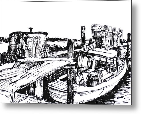 Boat and Lobster Traps Metal Print by Deborah Dendler - Pixels