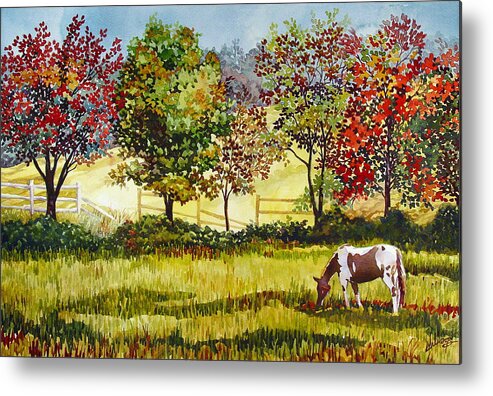 Horse. Horses Metal Print featuring the painting Broken Fences by Mick Williams