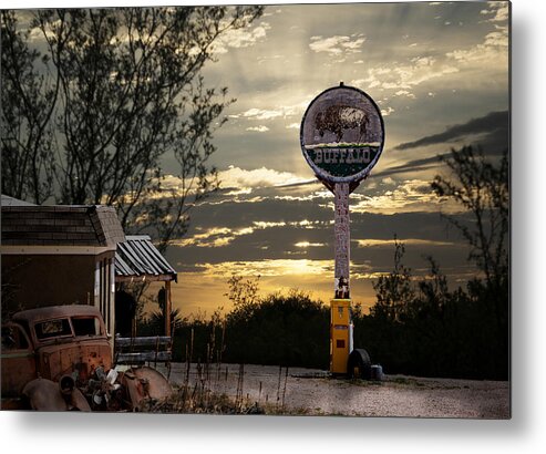 Gas Metal Print featuring the photograph Buffalo Trading Post by Betty Depee