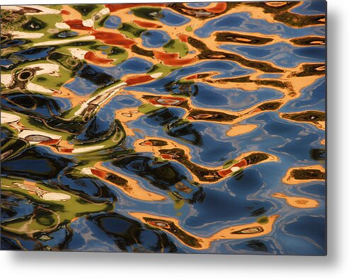 Abstract Metal Print featuring the photograph Calico Waters by Lorenzo Cassina